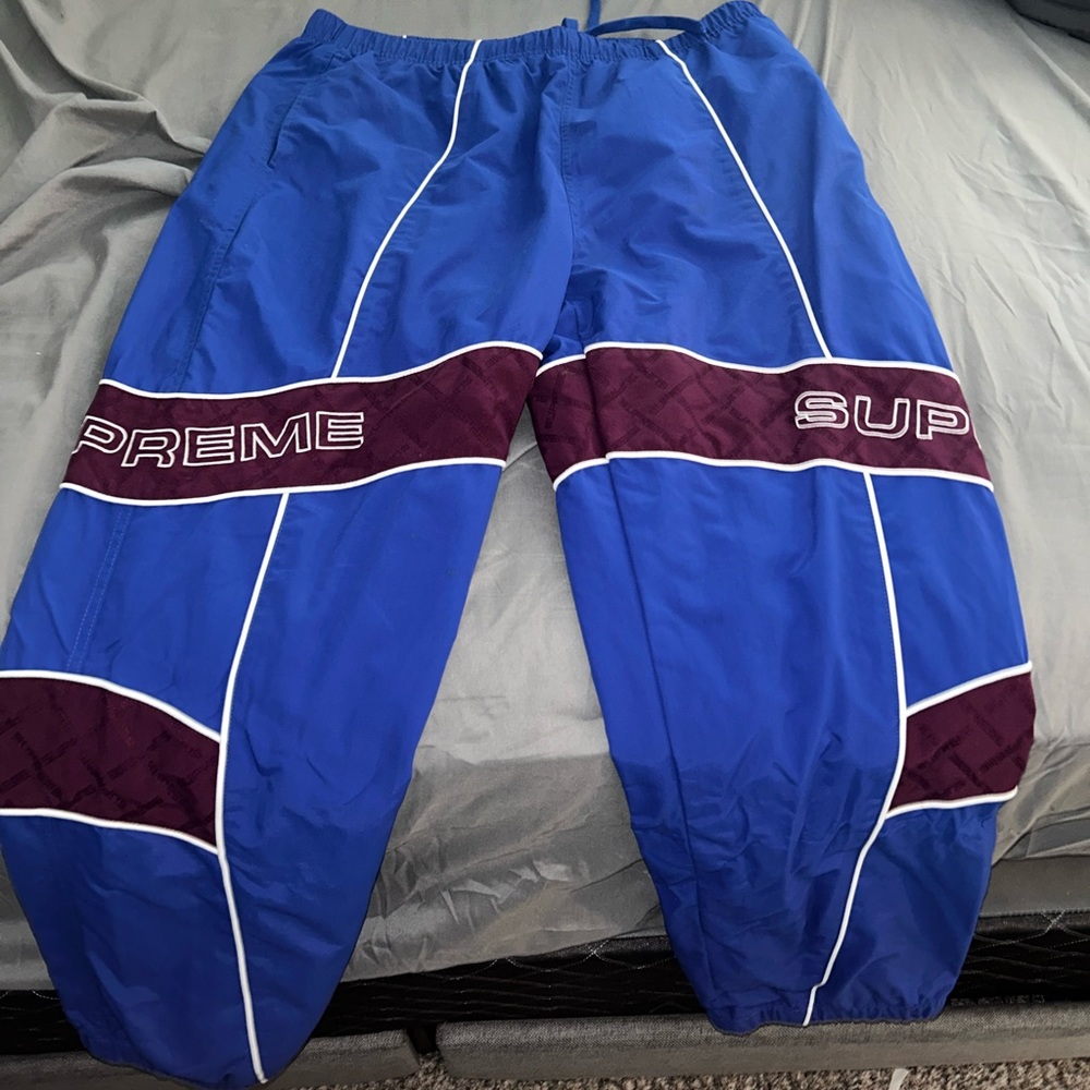 Supreme jacquard panel track pants